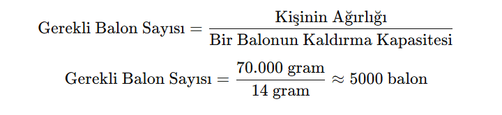 Gerekli Balon Sayısını Hesaplama