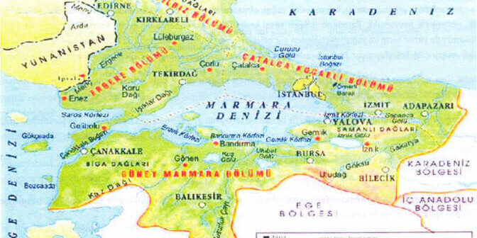 Marmara Bölgesi Haritası