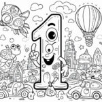 1 Sayısı (Rakamı) Boyama Sayfaları
