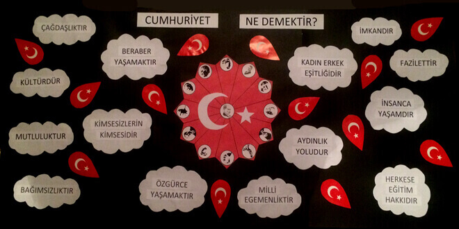 29 Ekim Cumhuriyet Bayramı Pano Çalışmaları Örnekleri