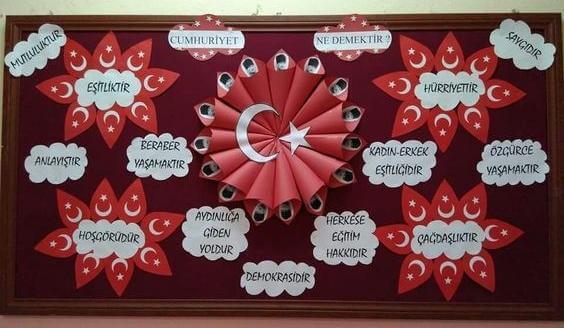 29 Ekim Cumhuriyet Bayramı Pano Çalışmaları Örnekleri